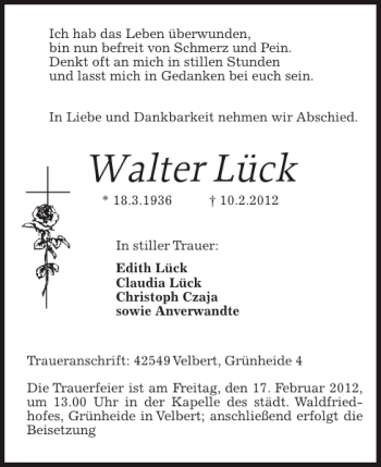 Kondolenzbuch Von Walter L Ck Sh Z Trauer