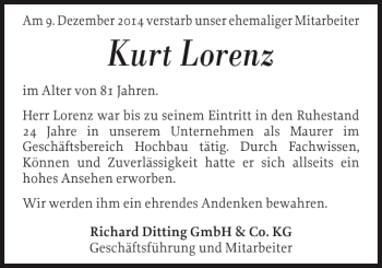 Traueranzeigen Von Kurt Lorenz Sh Z Trauer