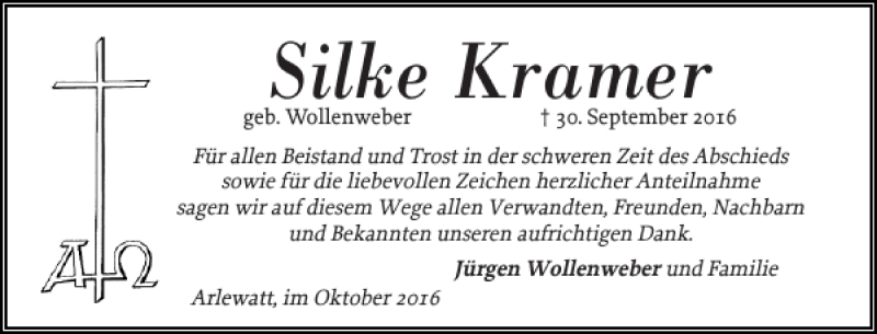 Traueranzeigen Von Silke Kramer Sh Z Trauer