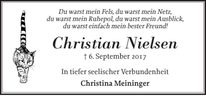 Traueranzeigen Von Christian Nielsen Sh Z Trauer