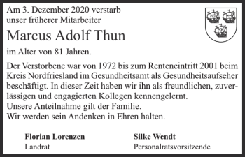 Traueranzeigen Von Marcus Adolf Thun Sh Z Trauer