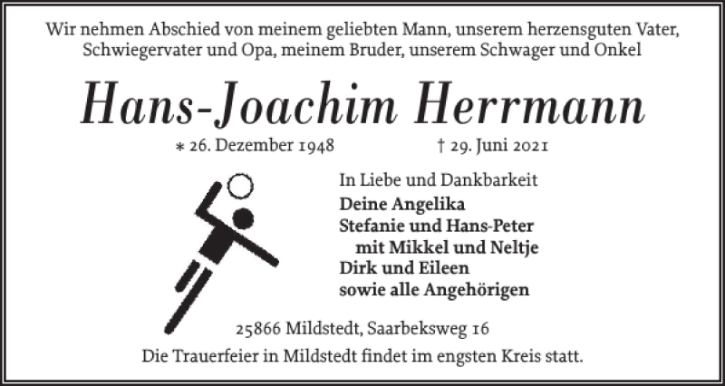 Traueranzeigen Von Hans Joachim Herrmann Sh Z Trauer