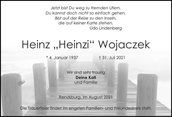 Kondolenzbuch Von Heinz Heinzi Wojaczek Sh Z Trauer