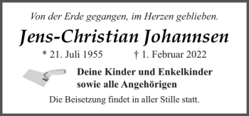 Traueranzeigen Von Jens Christian Johannsen Sh Z Trauer