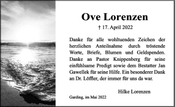 Traueranzeigen Von Ove Lorenzen Sh Z Trauer