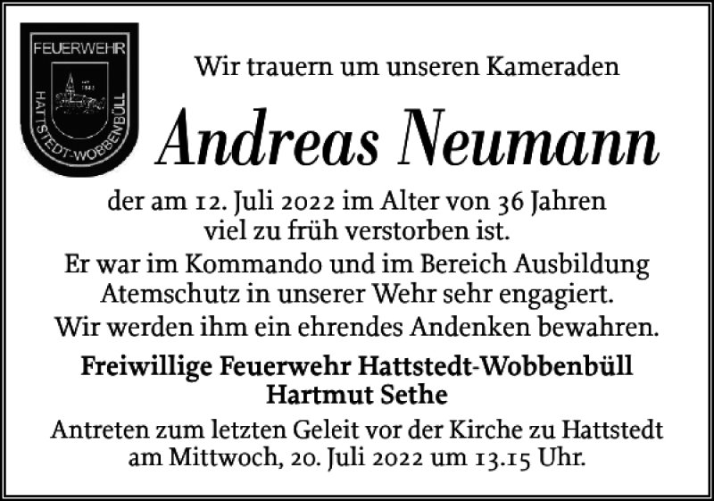 Traueranzeigen Von Andreas Neumann Sh Z Trauer