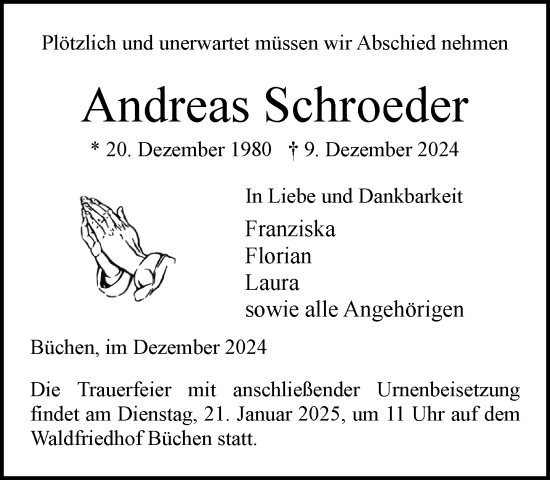 Kondolenzbuch Von Andreas Schroeder Sh Z Trauer