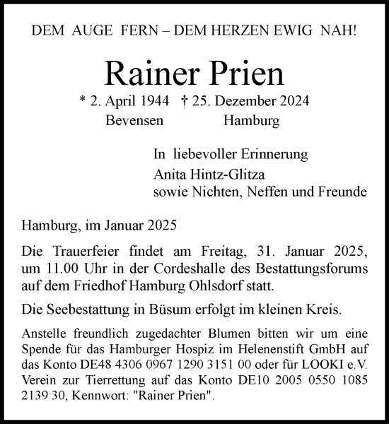 Kondolenzbuch Von Rainer Prien Sh Z Trauer