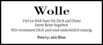 Traueranzeige von Wolle  von Landeszeitung