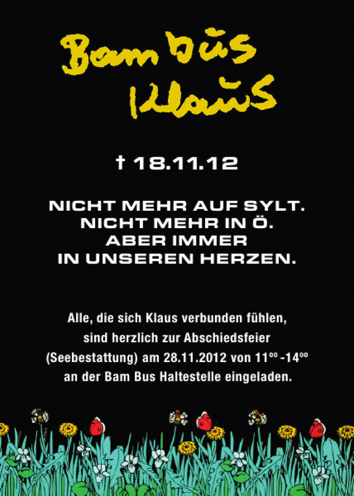  Traueranzeige für Bambus Klaus vom 22.11.2012 aus Sylter Rundschau