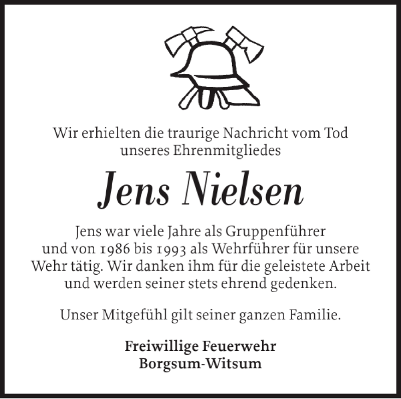  Traueranzeige für Jens Nielsen vom 20.03.2012 aus Der Insel-Bote