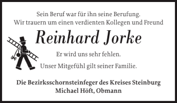 Traueranzeige von Reinhard Jorke von Norddeutsche Rundschau