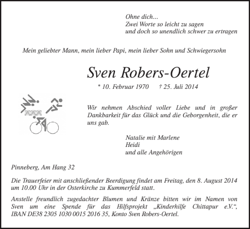  Traueranzeige für Sven Robers-Oertel vom 02.08.2014 aus Pinneberger Tageblatt
