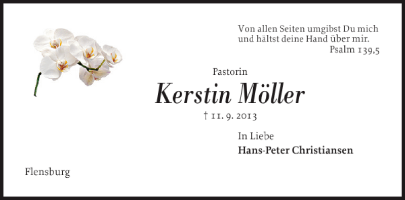  Traueranzeige für Kerstin Möller vom 11.09.2014 aus Flensburger Tageblatt