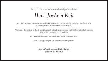 Traueranzeige von Jochem Keil von Flensburger Tageblatt