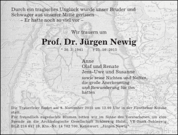 Traueranzeige von Prof. Dr. Jürgen Newig von Sylter Rundschau