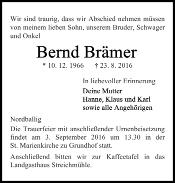 Traueranzeige von Nordballig  von Flensburger Tageblatt