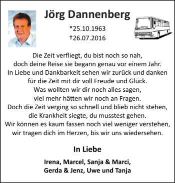 Traueranzeige von Jörg Dannenberg von Pinneberger Tageblatt