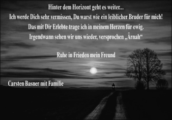 Traueranzeige von Hinter dem Horizont von Flensburger Tageblatt