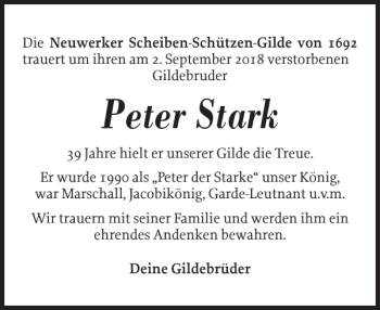 Traueranzeige von Peter Stark von Landeszeitung