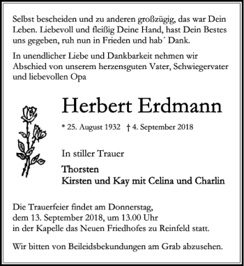 Traueranzeige von Selbst und zu anderen großzügig von Stormarner Tageblatt