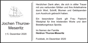 Traueranzeige von Jochen Thurow-Meseritz von Landeszeitung