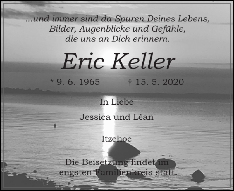  Traueranzeige für Eric Keller vom 23.05.2020 aus Norddeutsche Rundschau