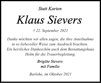Traueranzeige von so Weise Holm für Trauerbegleitung. Barlohe im  von Landeszeitung