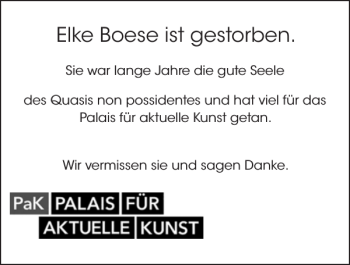 Traueranzeige von Elke Boese ist gestorben von Norddeutsche Rundschau