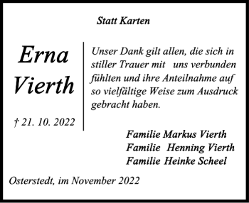 Traueranzeige von Unser und so Weise haben. Osterstedt im  von Landeszeitung