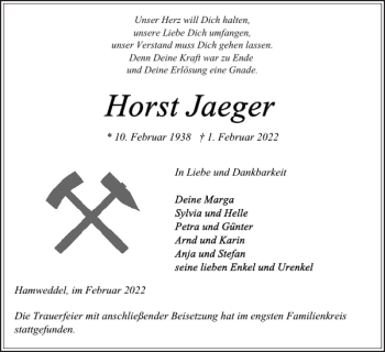 Traueranzeige von im stattgefunden. und Hamweddel im von Landeszeitung