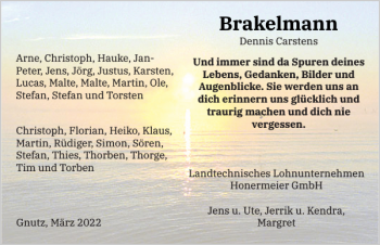Traueranzeige von Brakelmann  von Landeszeitung