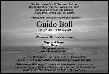 Traueranzeige von Guido Boll von Holsteinischer Courier