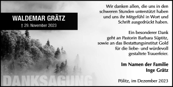 Traueranzeige von DANKSAGUNG  von Stormarner Tageblatt