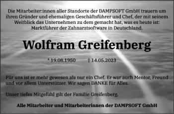 Traueranzeige von Wolfram Greifenberg von Eckernförder Zeitung