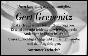 Traueranzeige von Gert Grevenitz von Der Insel-Bote