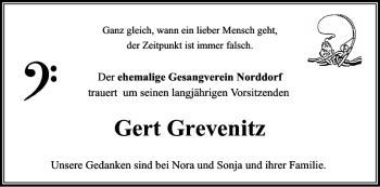 Traueranzeige von Gert Grevenitz von Der Insel-Bote