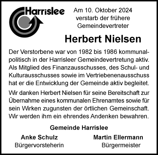 Traueranzeige von Herbert Nielsen von Flensburger Tageblatt