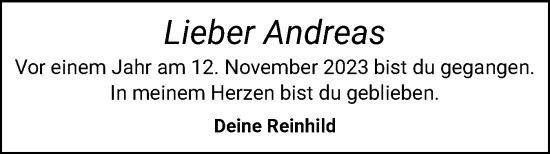 Traueranzeige von Andreas  von Eckernförder Zeitung, Hallo Eckernförde