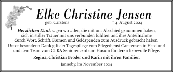 Traueranzeige von Elke Christine Jensen von Region Flensburg