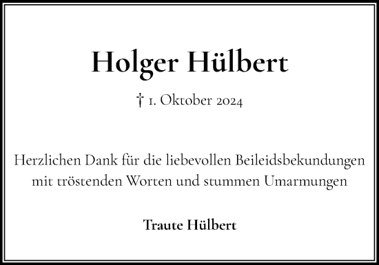 Traueranzeige von Holger Hülbert von Elmshorner Nachrichten, Barmstedter Zeitung