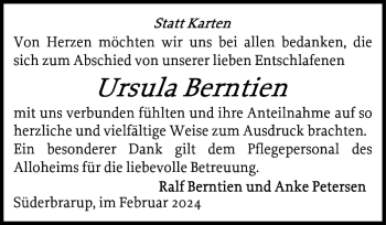 Traueranzeige von Süderbrarup im von Flensburger Tageblatt