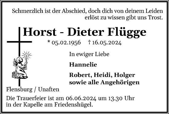 Traueranzeige von Horst-Dieter Flügge von Flensburger Tageblatt, Schleswiger Nachrichten, Schlei-Bote