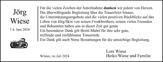 Traueranzeige von Lore Wiese von Norddeutsche Rundschau, Wilstersche Zeitung, Glückstädter Fortuna