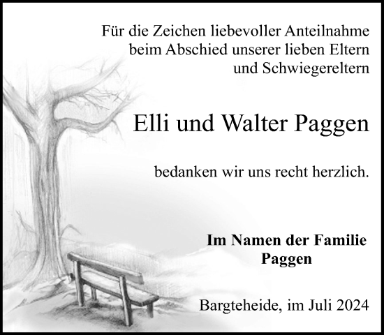 Traueranzeige von Walter Paggen von Stormaner Tageblatt