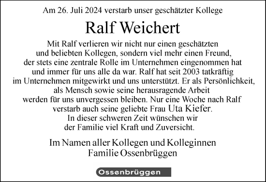Traueranzeige von Ralf Weichert von Uetersener Nachrichten, Der tip am Wochenende