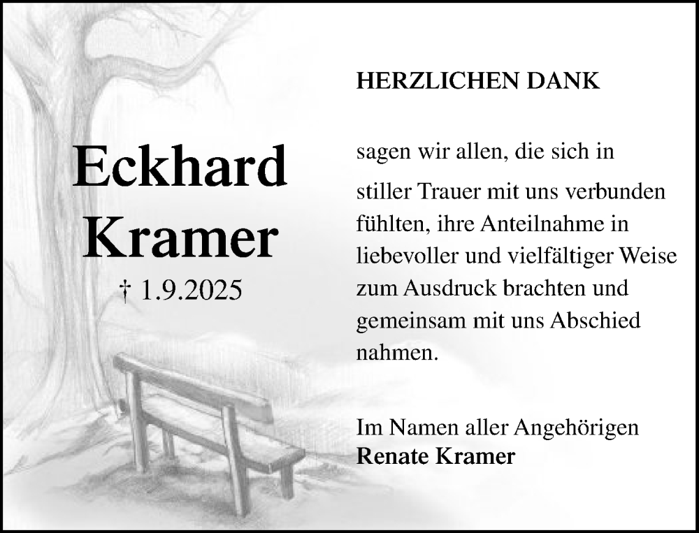  Traueranzeige für Eckhard Kramer vom 25.10.2025 aus MARKT Ratzeburg/Mölln