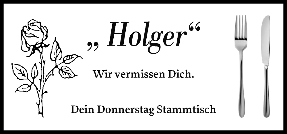  Traueranzeige für Holger  vom 20.10.2025 aus Sylter Rundschau