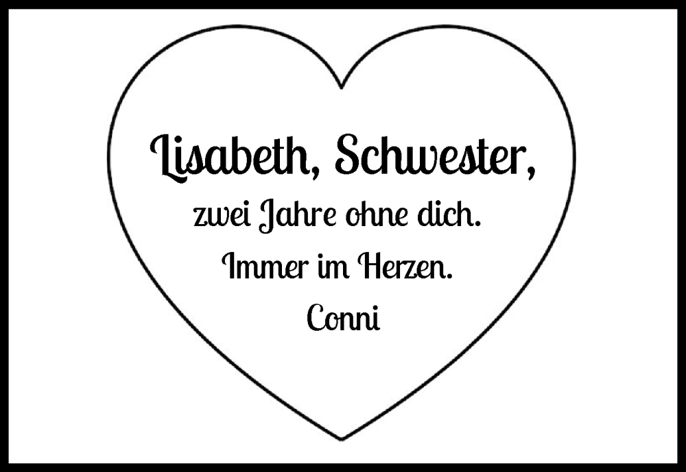  Traueranzeige für Lisabeth  vom 25.10.2025 aus Flensburger Tageblatt