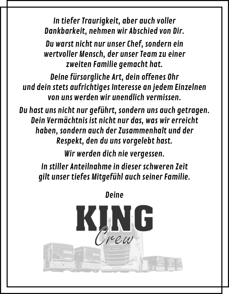  Traueranzeige für unbekannt  vom 28.10.2025 aus Husumer Nachrichten, Nordfriesland Tageblatt